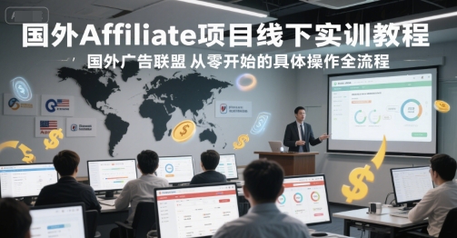 国外Affiliate项目线下实训教程，国外广告联盟从零开始的具体操作全流程-副业心选
