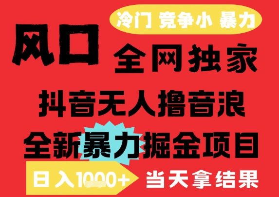 25年6月高爆抖音无人直播最新撸音浪掘金项目，解放双手小白可做，无脑日入1k+，门槛低【揭秘】-副业心选