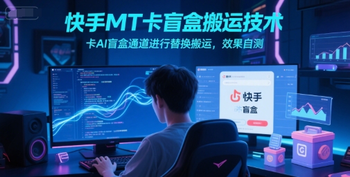 快手MT卡盲盒搬运技术，卡AI盲盒通道进行替换搬运，效果自测-副业心选