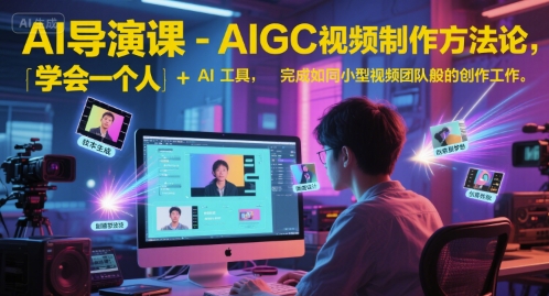 AI导演课-AIGC视频制作方法论，学会一个人+AI工具，完成如同小型视频团队般的创作工作，实现导演梦-副业心选