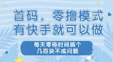 首码零撸项目，有快手就可以做，每天业务时间搞个几张不是问题【揭秘】-副业心选