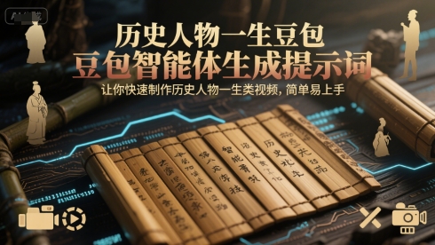 历史人物一生豆包智能体生成提示词，让你快速制作历史人物一生类视频，简单易上手-副业心选