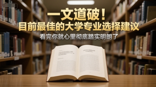 付费文章：一文道破！目前最佳的大学专业选择建议，看完你就心里彻底踏实明朗了-副业心选