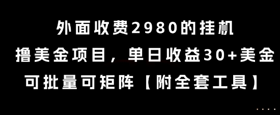 外面收费2980的挂G撸美金项目，单日收益30+美金，可批量可矩阵【揭秘】-副业心选