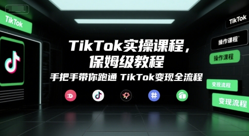 TikTok实操课程，保姆级教程，手把手带你跑通TikTok变现全流程-副业心选