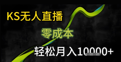 KS无人直播25年最新玩法，只需一部手机，轻松月入1W+【揭秘】-副业心选