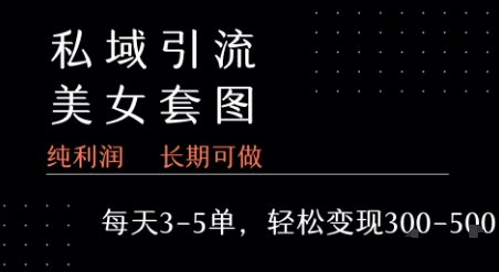 私域卖套图每天3-5单   每单利润99-2张+-副业心选