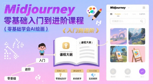 midjourney零基础入门到进阶课程，零基础学会AI绘画-副业心选