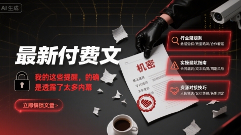 最新付费文：我的这些提醒，的确是透露了太多内幕-副业心选