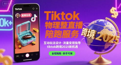 Tiktok物理整蛊直播陪跑服务-tiktok跨境2025-副业心选