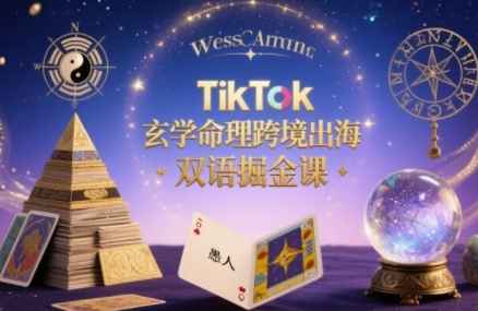 TikTok玄学命理跨境出海双语掘金课，手把手教你用命理知识精准直击海外用户痛点 - 副业心选-副业心选