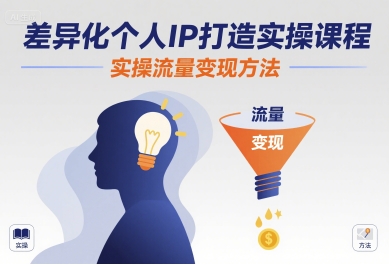 差异化个人IP打造实操课程，实操流量变现方法 - 副业心选-副业心选