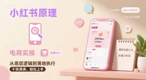 小红书原理以及详细实操流程，小红书电商教程-副业心选