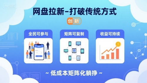 网盘拉新-打破传统方式，低成本矩阵化躺挣，全民可参与、矩阵可复制、收益可持续【揭秘】 - 副业心选-副业心选