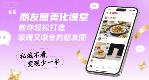 朋友圈美化课堂，教你轻松打造，吸睛又吸金的朋友圈，私域不看，变现少一半-副业心选