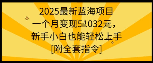 2025最新蓝海项目一个月变现1w+新手小白也能轻松上手【附全套指令】 - 副业心选-副业心选