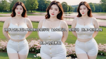 微胖女孩舞蹈AI视频制作提示词(含绘图词、视频词) 跳舞+视频教程-副业心选
