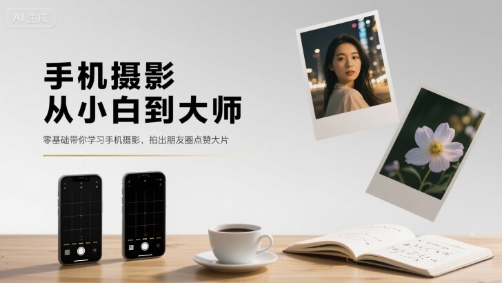 手机摄影从小白到大师，零基础带你学习手机摄影，拍出朋友圈点赞大片 - 副业心选-副业心选