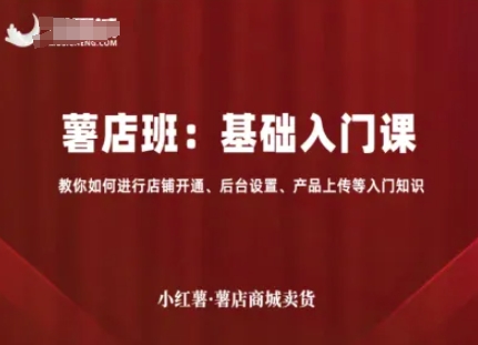 小红薯薯店商城卖货，基础入门课，教你如何进行店铺开通、后台设置、产品上传等入门知识-副业心选
