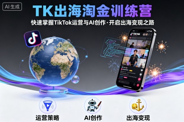 TK出海淘金训练营，助你快速掌握TikTok运营与AI创作，开启出海变现之路-副业心选