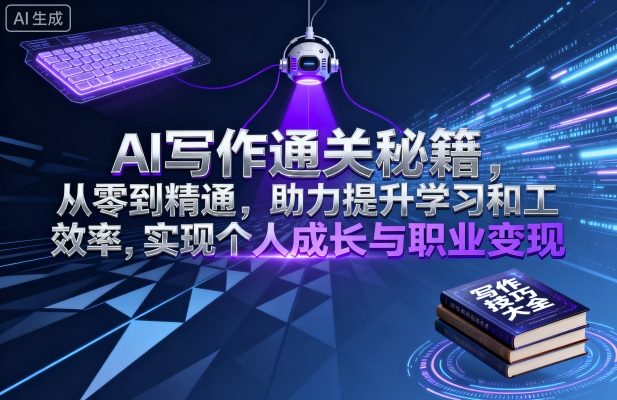 AI写作通关秘籍，从零到精通，助力提升学习和工作效率，实现个人成长与职业变现-副业心选