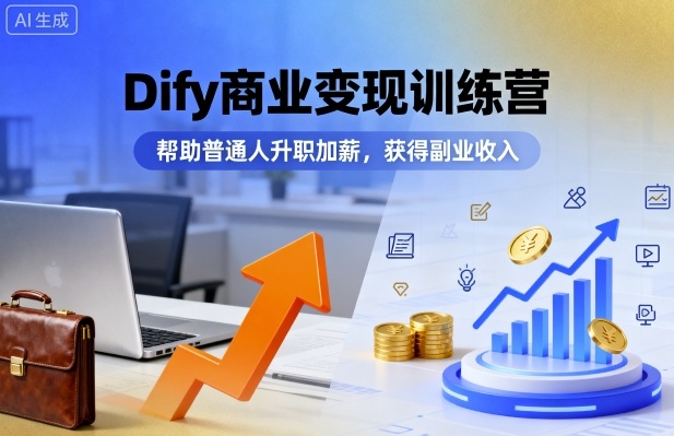 Dify商业变现训练营，帮助普通人升职加薪，获得副业收入-副业心选