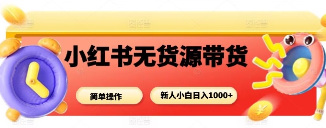 小红书无货源带货项目，简单无脑，新人小白日入多张-副业心选