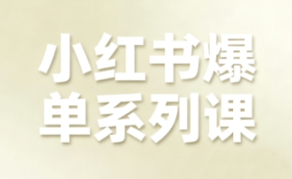 小红书爆单系列课，聚焦小红书电商全链路增长-副业心选