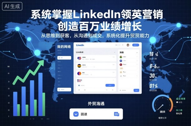 系统掌握LinkedIn领英营销，创造百万业绩增长，从思维到获客，从沟通到成交，系统化提升外贸能力-副业心选