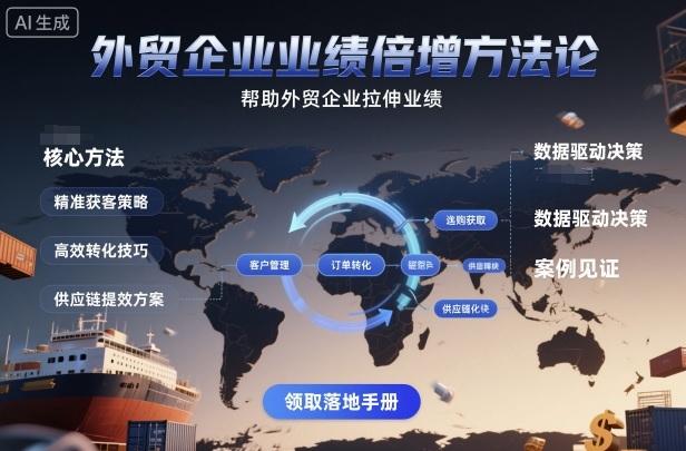 外贸企业业绩倍增方法论，帮助外贸企业拉伸业绩-副业心选