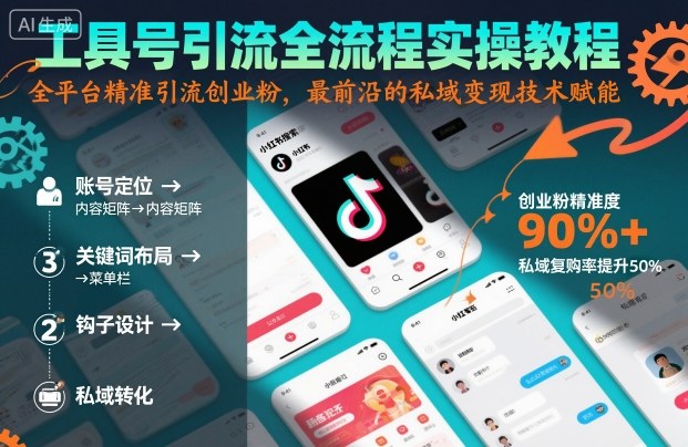 工具号引流全流程保姆级实操教程，全平台精准引流创业粉，最前沿的私域变现技术赋能-副业心选
