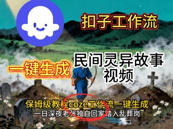 Coze扣子工作流一键生成民间灵异故事视频，保姆级教程搭建教学-副业心选