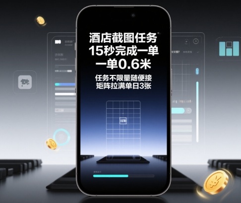 酒店截图任务，15秒完成一单，一单0.6米，任务不限量随便接，矩阵拉满单日3张【揭秘】-副业心选
