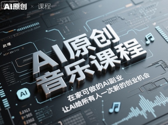 AI原创音乐课程，在家可做的Ai副业，让Ai给所有人一次新的创业机会 - 副业心选-副业心选