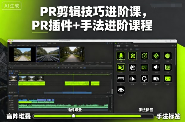 PR剪辑技巧进阶课，PR插件+手法进阶课程-副业心选