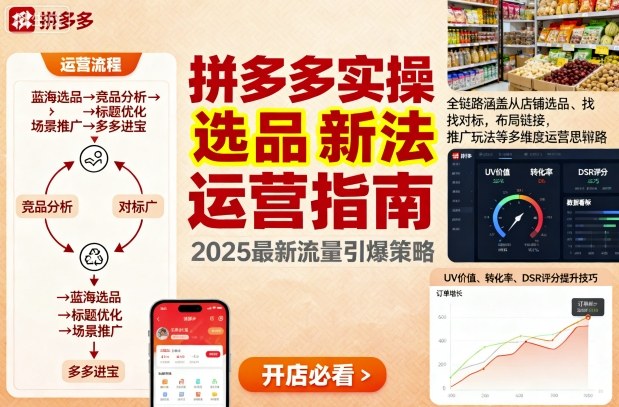 王校长9月12拼多多实操新玩法，全链路涵盖从店铺选品、找对标，布局链接，推广玩法等多维度运营思路(更新) - 副业心选-副业心选