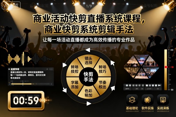 商业活动快剪直播系统课程，商业快剪系统剪辑手法-副业心选
