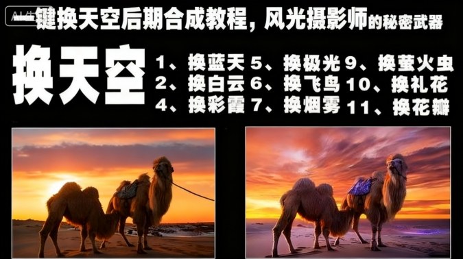 一键换天空后期合成教程，风光摄影师的秘密武器-副业心选