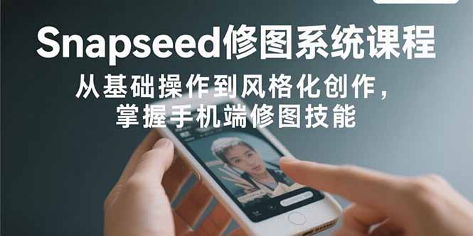 Snapseed修图系统课程：从基础操作到风格化创作，掌握手机端修图技能 - 副业心选-副业心选
