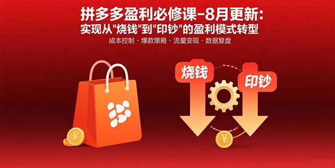 拼多多盈利必修课-8月更新：突破运营瓶颈 实现从烧钱到印钞的盈利模式转型-副业心选