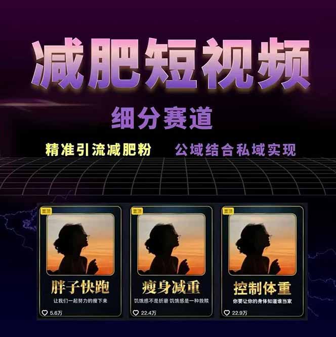 图片[2]-减肥短视频赛道运营课：素材准备-视频制作-引流变现全流程 (附素材 - 副业心选-副业心选