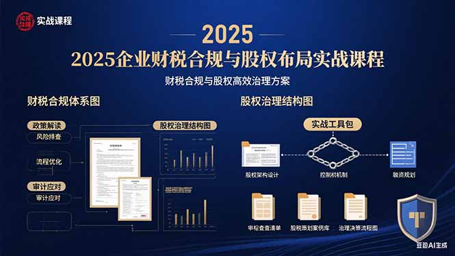 2025企业财税合规与股权布局的实战课程：财税合规与股权高效治理方案 - 副业心选-副业心选