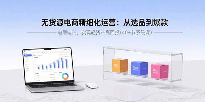 无货源电商精细化运营：从选品到爆款，实现轻资产高回报(40+节系统课-副业心选