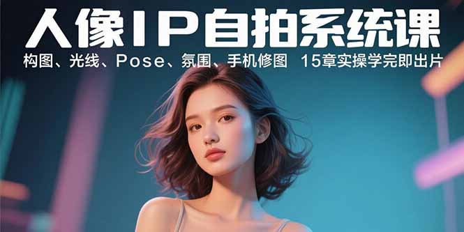 人像IP自拍系统课：构图、光线、Pose、氛围、手机修图 15章实操学完即出片 - 副业心选-副业心选