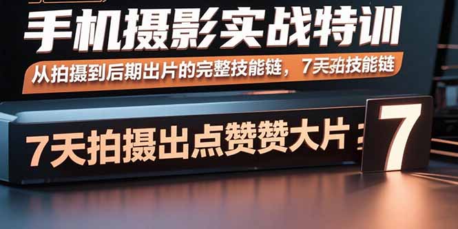 手机摄影实战特训，从拍摄到后期出片的完整技能链，7天拍出点赞大片-副业心选