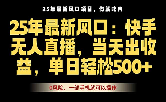 25年最新无人直播玩法，当天秒出单，一部手机就可操作-副业心选