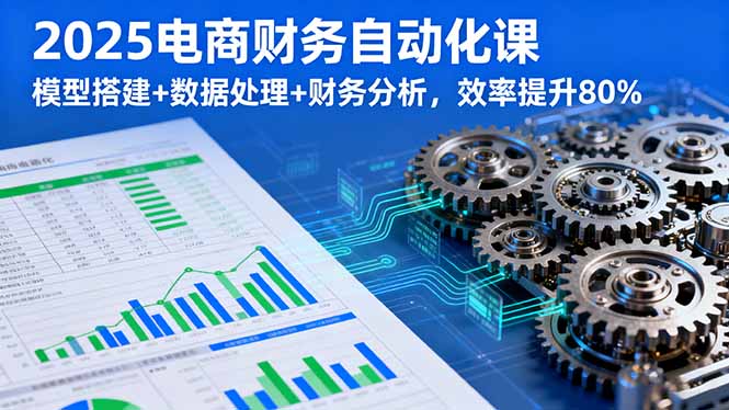 2025电商财务自动化课，模型搭建+数据处理+财务分析，效率提升80%-副业心选
