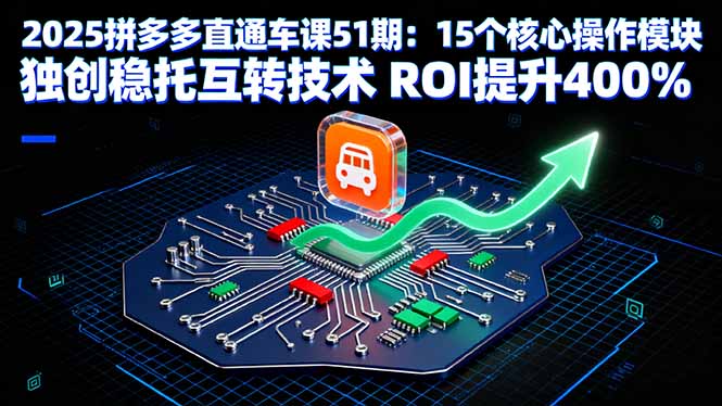2025拼多多直通车课51期：15个核心操作模块 独创稳托互转技术 ROI提升400% - 副业心选-副业心选