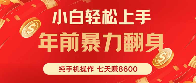七天狂赚8600，小白纯手机操作，日入1000+-副业心选