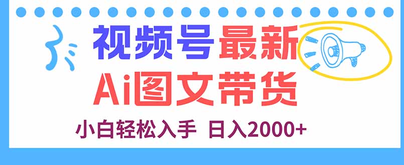视频号最新AI图文带货，每天几分钟，小白轻松入手，日入2000+-副业心选